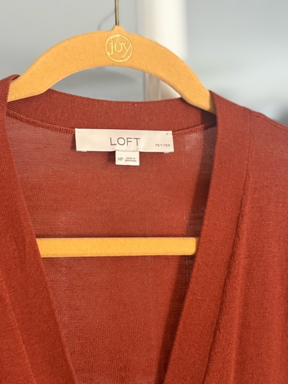 LOFT Rust Button-Front Long Cardigan - Picture 4 of 6